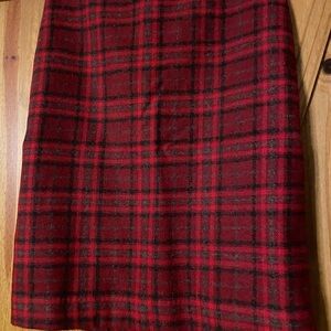 Talbots Red Plaid Pencil Skirt